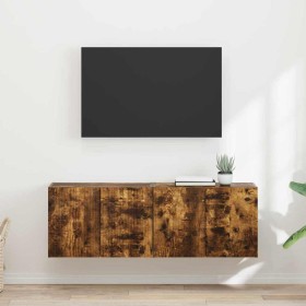 Mueble de TV Montado en la Pared 2 pcs Roble ahumado en Muebles TV | Comprar online en Foro24