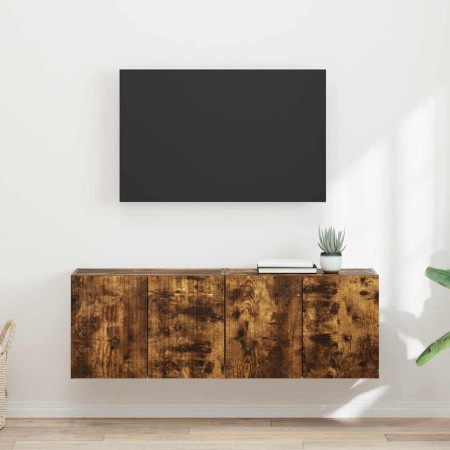 Mueble de TV Montado en la Pared 2 pcs Roble ahumado en Muebles TV | Comprar online en Foro24