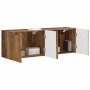 Mueble de TV Montado en la Pared 2 pcs Madera envejecida en Muebles TV | Comprar online en Foro24