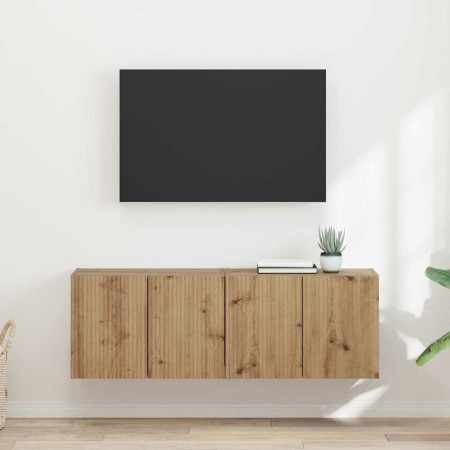 Mueble de TV Montado en la Pared 2 pcs Roble artesanal en Muebles TV | Comprar online en Foro24