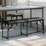 Banco de comedor acero y cuero sintético negro 124x32x45 cm de , Bancos de comedor y cocina - Ref: Foro24-835220, Precio: 60,...
