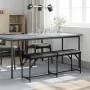 Banco de comedor acero y cuero sintético negro 124x32x45 cm de , Bancos de comedor y cocina - Ref: Foro24-835220, Precio: 60,...