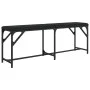 Banco de comedor acero y cuero sintético negro 124x32x45 cm de , Bancos de comedor y cocina - Ref: Foro24-835220, Precio: 60,...