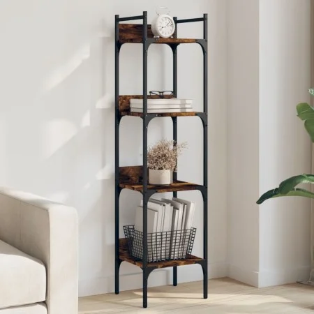 Bookcase with 4 smoked oak wood shelves 35x30x138.5 cm by , Bookcases and shelves - Ref: Foro24-838850, Price: 43,56 €, Disco...