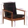 Sessel aus massivem Akazienholz und schwarzem Echtleder von , Sessel - Ref: Foro24-340922, Preis: 209,29 €, Rabatt: %