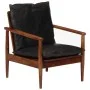 Sessel aus massivem Akazienholz und schwarzem Echtleder von , Sessel - Ref: Foro24-340922, Preis: 209,29 €, Rabatt: %