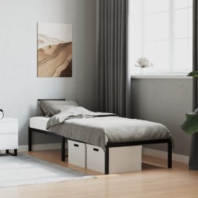 Estructura de cama metal negro 75x190 cm de , Camas y somieres - Ref: Foro24-373645, Precio: 58,50 €, Descuento: %