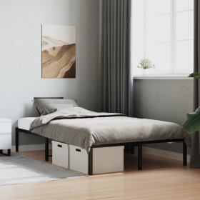 Schwarzer Metallbettrahmen 120x200 cm von , Betten und Lattenroste - Ref: Foro24-373653, Preis: 103,46 €, Rabatt: %