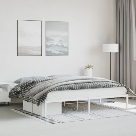 Bettgestell aus weißem Metall, 193 x 203 cm von , Betten und Lattenroste - Ref: Foro24-373679, Preis: 92,78 €, Rabatt: %