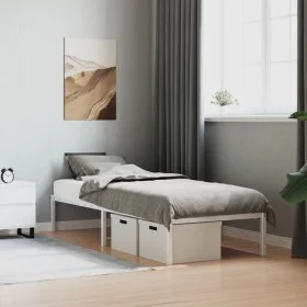 White metal bed frame 80x200 cm by , Beds and slatted bases - Ref: Foro24-373664, Price: 61,07 €, Discount: %