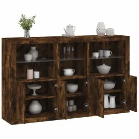 Sideboard mit LED-Leuchten, geräucherte Eiche, 162 x 37 x 100 cm von , Sideboards - Ref: Foro24-3209146, Preis: 269,16 €, Rab...