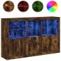 Sideboard mit LED-Leuchten, geräucherte Eiche, 162 x 37 x 100 cm von , Sideboards - Ref: Foro24-3209146, Preis: 269,16 €, Rab...