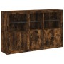 Sideboard with LED lights smoked oak 162x37x100 cm by , Sideboards - Ref: Foro24-3209146, Price: 279,00 €, Discount: %