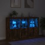 Sideboard with LED lights smoked oak 162x37x100 cm by , Sideboards - Ref: Foro24-3209146, Price: 279,00 €, Discount: %