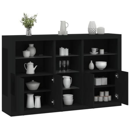 Sideboard with LED lights black 162x37x100 cm by , Sideboards - Ref: Foro24-3209171, Price: 215,20 €, Discount: %