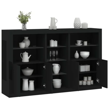 Sideboard with LED lights black 162x37x100 cm by , Sideboards - Ref: Foro24-3209171, Price: 224,76 €, Discount: %