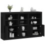 Sideboard with LED lights black 162x37x100 cm by , Sideboards - Ref: Foro24-3209171, Price: 215,20 €, Discount: %