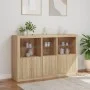 Sideboard with LED lights Sonoma oak 162x37x100 cm by , Sideboards - Ref: Foro24-3209144, Price: 221,09 €, Discount: %