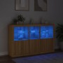 Sideboard with LED lights Sonoma oak 162x37x100 cm by , Sideboards - Ref: Foro24-3209144, Price: 212,84 €, Discount: %