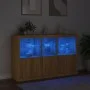 Sideboard with LED lights Sonoma oak 162x37x100 cm by , Sideboards - Ref: Foro24-3209144, Price: 221,09 €, Discount: %