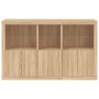 Sideboard with LED lights Sonoma oak 162x37x100 cm by , Sideboards - Ref: Foro24-3209144, Price: 212,84 €, Discount: %