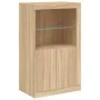 Sideboard with LED lights Sonoma oak 162x37x100 cm by , Sideboards - Ref: Foro24-3209144, Price: 221,09 €, Discount: %