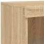 Sideboard with LED lights Sonoma oak 162x37x100 cm by , Sideboards - Ref: Foro24-3209144, Price: 221,09 €, Discount: %