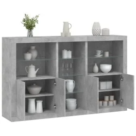 Concrete gray sideboard with LED lights 162x37x100 cm by , Sideboards - Ref: Foro24-3209173, Price: 200,99 €, Discount: %