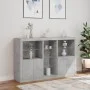 Concrete gray sideboard with LED lights 162x37x100 cm by , Sideboards - Ref: Foro24-3209173, Price: 200,99 €, Discount: %