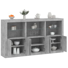 Betongraues Sideboard mit LED-Leuchten 181,5 x 37 x 100 cm von , Sideboards - Ref: Foro24-3209152, Preis: 219,46 €, Rabatt: %