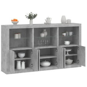 Concrete gray sideboard with LED lights 181.5x37x100 cm by , Sideboards - Ref: Foro24-3209152, Price: 213,43 €, Discount: %