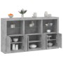 Concrete gray sideboard with LED lights 181.5x37x100 cm by , Sideboards - Ref: Foro24-3209152, Price: 219,46 €, Discount: %