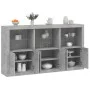 Concrete gray sideboard with LED lights 181.5x37x100 cm by , Sideboards - Ref: Foro24-3209152, Price: 213,43 €, Discount: %