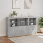 Concrete gray sideboard with LED lights 181.5x37x100 cm by , Sideboards - Ref: Foro24-3209152, Price: 213,43 €, Discount: %