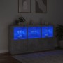 Concrete gray sideboard with LED lights 181.5x37x100 cm by , Sideboards - Ref: Foro24-3209152, Price: 219,46 €, Discount: %