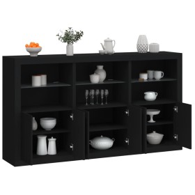 Sideboard mit LED-Leuchten schwarz 181,5x37x100 cm von , Sideboards - Ref: Foro24-3209150, Preis: 241,64 €, Rabatt: %