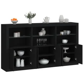 Sideboard mit LED-Leuchten schwarz 181,5x37x100 cm von , Sideboards - Ref: Foro24-3209150, Preis: 233,61 €, Rabatt: %