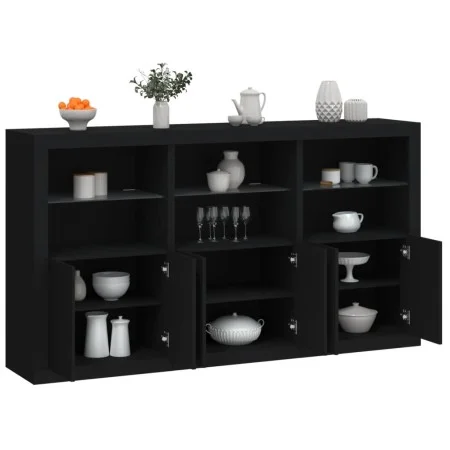 Sideboard mit LED-Leuchten schwarz 181,5x37x100 cm von , Sideboards - Ref: Foro24-3209150, Preis: 234,41 €, Rabatt: %