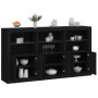 Sideboard with LED lights black 181.5x37x100 cm by , Sideboards - Ref: Foro24-3209150, Price: 224,73 €, Discount: %