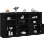 Sideboard with LED lights black 181.5x37x100 cm by , Sideboards - Ref: Foro24-3209150, Price: 233,61 €, Discount: %