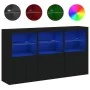 Sideboard with LED lights black 181.5x37x100 cm by , Sideboards - Ref: Foro24-3209150, Price: 233,61 €, Discount: %