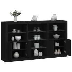 Sideboard with LED lights black 181.5x37x100 cm by , Sideboards - Ref: Foro24-3209178, Price: 231,22 €, Discount: %