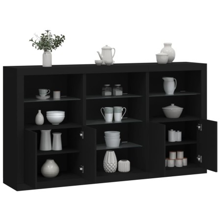 Sideboard mit LED-Leuchten schwarz 181,5x37x100 cm von , Sideboards - Ref: Foro24-3209178, Preis: 220,28 €, Rabatt: %