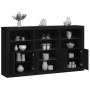 Sideboard mit LED-Leuchten schwarz 181,5x37x100 cm von , Sideboards - Ref: Foro24-3209178, Preis: 220,28 €, Rabatt: %