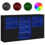 Sideboard mit LED-Leuchten schwarz 181,5x37x100 cm von , Sideboards - Ref: Foro24-3209178, Preis: 220,28 €, Rabatt: %