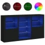 Sideboard with LED lights black 181.5x37x100 cm by , Sideboards - Ref: Foro24-3209178, Price: 231,22 €, Discount: %