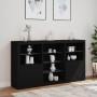 Sideboard mit LED-Leuchten schwarz 181,5x37x100 cm von , Sideboards - Ref: Foro24-3209178, Preis: 220,28 €, Rabatt: %