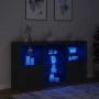 Sideboard with LED lights black 181.5x37x100 cm by , Sideboards - Ref: Foro24-3209178, Price: 231,22 €, Discount: %