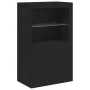 Sideboard with LED lights black 181.5x37x100 cm by , Sideboards - Ref: Foro24-3209178, Price: 231,22 €, Discount: %