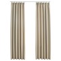 Cortinas opacas con ganchos 2 unidades beige 140x225 cm